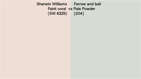 Sherwin Williams Faint Coral SW 6329 Vs Farrow And Ball Pale Powder