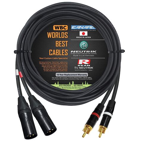 Amazon 18 Foot RCA To XLR Male Cable Pair Canare L 4E6S Star