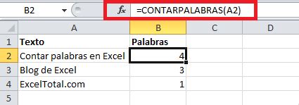 Macro Para Contar Palabras En Excel Excel Total