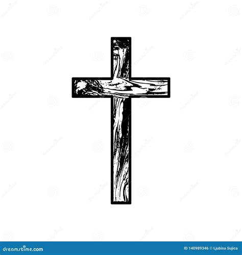 Wooden Cross On A White Background Stock Vector Illustration Of Holy