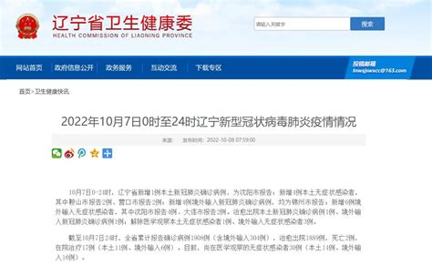 2022年10月7日0时至24时辽宁新型冠状病毒肺炎疫情情况 澎湃号·政务 澎湃新闻 The Paper