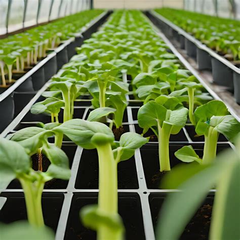 Premium Photo A Row Of Green Plants In A Greenhouse With A Row Of