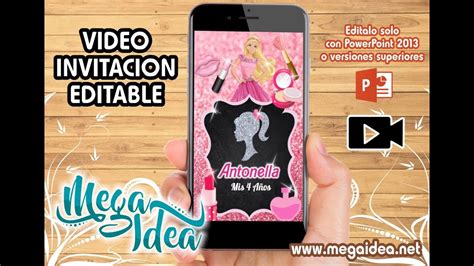 Video Invitación de Barbie Maquillaje Powerpoint Editable YouTube