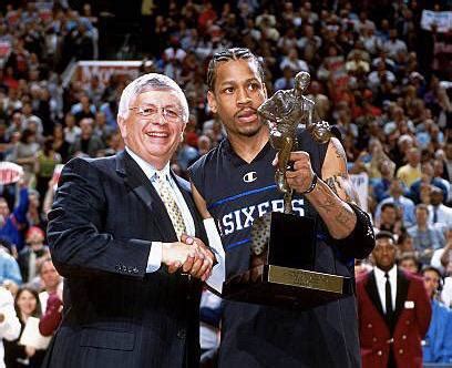 On this day in 2001, Allen Iverson became the first 76ers player to win ...