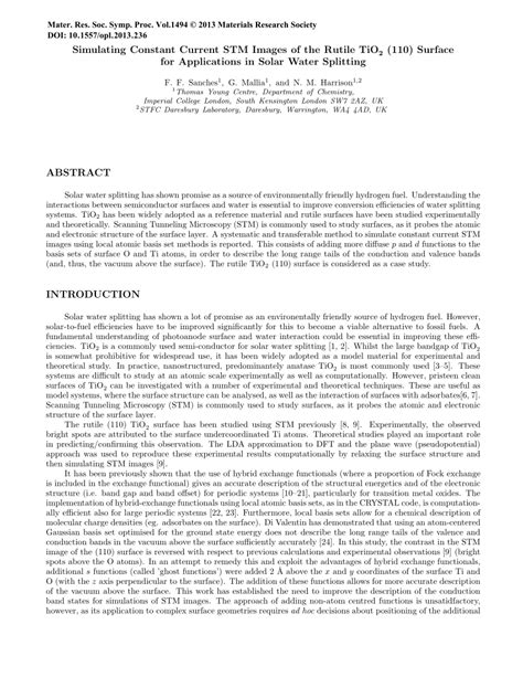 (PDF) Simulating Constant Current STM Images of the Rutile TiO2 (110 ...