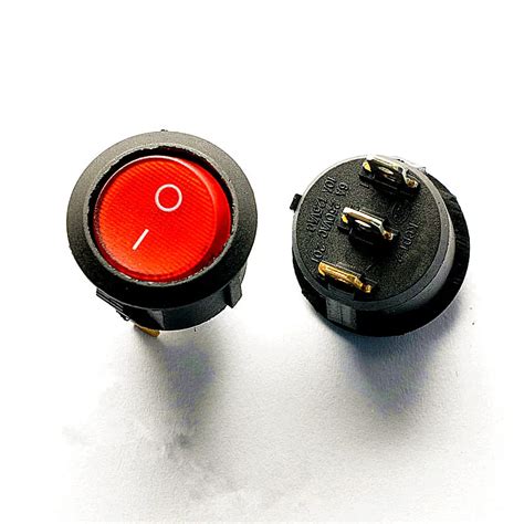 Round Rocker Switch KCD1 105 3p 2 Files Red Switch 10A 125V 6A 250V In