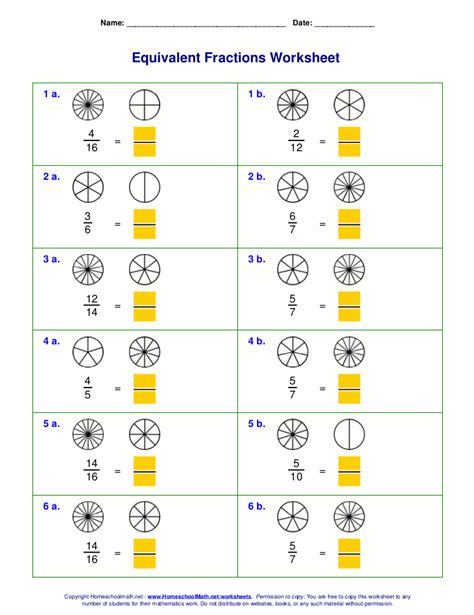 Equivalent Fractions With Models Worksheets