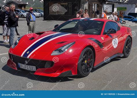 Red 812 Ferrari Take Part In The Cavalcade 2018 Event Along The Roads