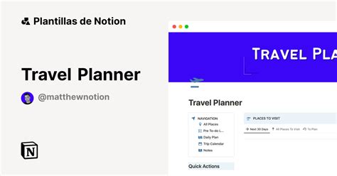 Travel Planner Plantilla De Notion