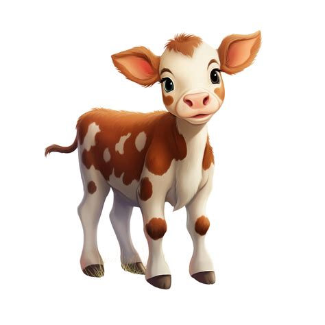 A Cartoon Calf Cute Baby Cow Clipart AI Generated 27241785 PNG