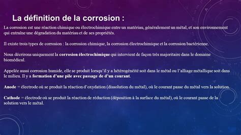 Expos Sur Les Diff Rentes Morphologies De La Corrosion