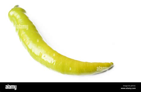 Hot Green Pepper Isolated On White Stock Photo Alamy