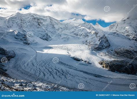 View Of The Morteratsch Glacier In Engadin Piz Languard Swiss Alpine