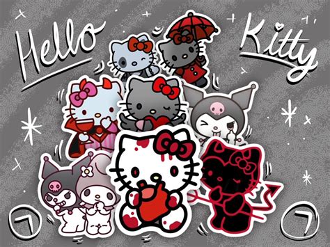 Evil Hello Kitty Stickers Grunge Hello Kitty Emo Hello Kitty