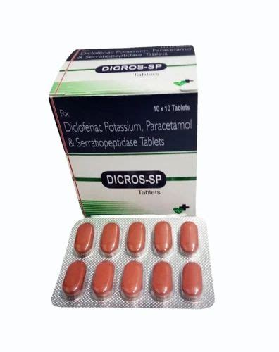 Dicros Sp Diclofenac Potassium Paracetamol Serratiopeptidase Tablet 50 Mg In Panchkula