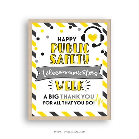 Happy Public Safety Telecommunicators Week Tag Printable PDF My