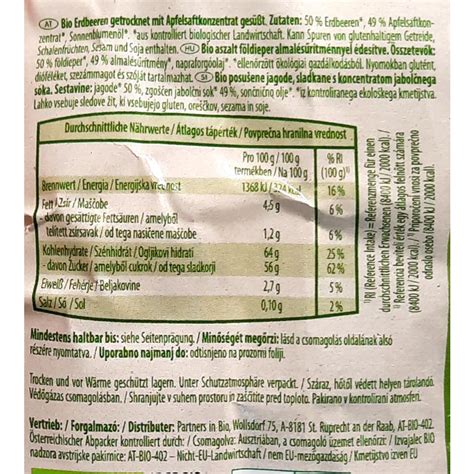 ROKSH Trockenfrüchte NATUR AKTIV Bio Erdbeeren getrocknet 100g