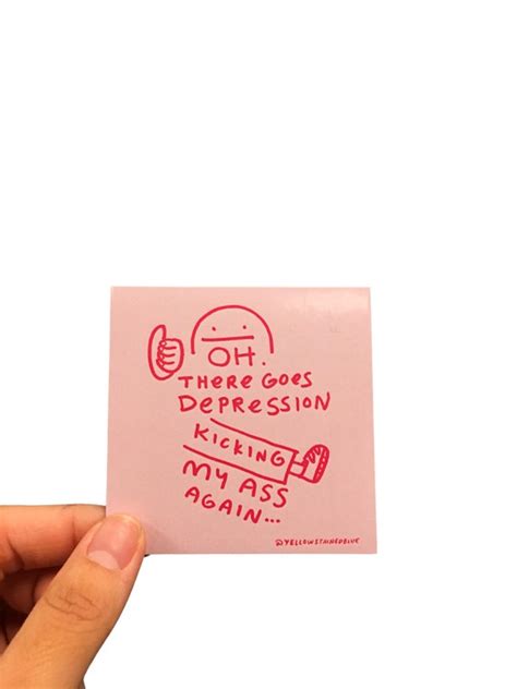 Depression Kicking My Ass Sticker 3x3 Inches Mental Health Etsy