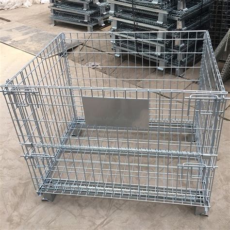 Foldable Collapsible Stackable Warehouse Storage Steel Metal Wire Mesh