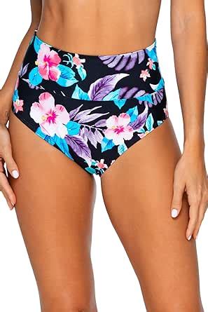 Amazon Sunsets Women S Fold Over High Waist Full Bikini Bottom