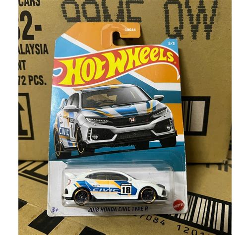 LeHuong Diecast Xe Hot Wheels Honda Civic Type R số xanh card nhăn Shopee Việt Nam