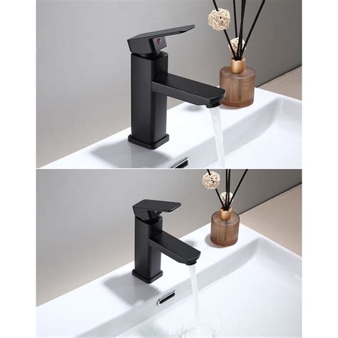 Homs Hot And Cold Mixer Sink Tap Sus Matte Black Kitchen Basin Faucets Paip Kepala Air Dapur