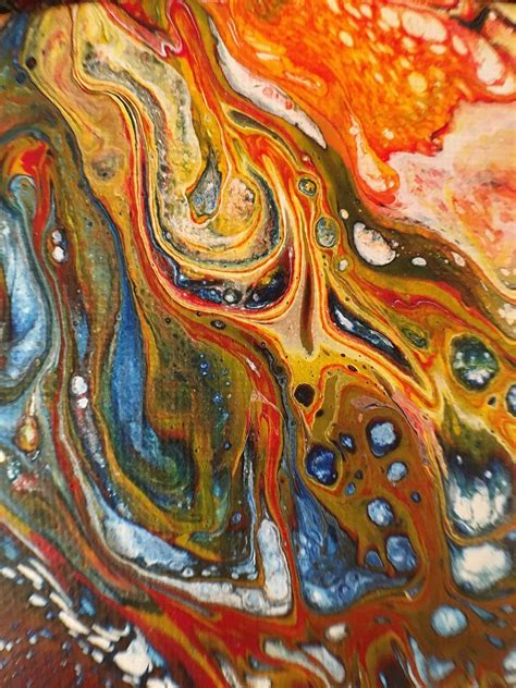 Original Acrylic Pour Painting Fluid Art Abstract Wall Art On 12 X 12