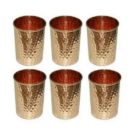 Round Hammered Copper Glass Set Capacity 350 Ml At Rs 600 Set In