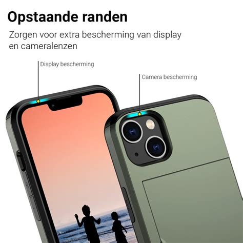 Mobiq Hybrid Card Case IPhone 15 Plus Groen IPhone Cases Nl