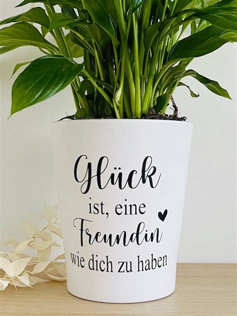 Blumentopf Inkl Schriftzug Gl Ck Ist Eine Freundin Wie Etsy