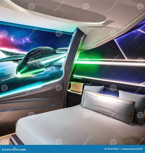 A Futuristic, Sci-fi Spaceship-themed Bedroom with Glowing LED Accents ...