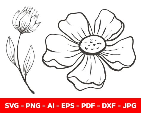 Wildflower Svg Bundle Flower Svg Floral Svg Bundle Etsy