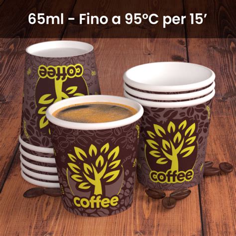 50 Bicchierini da Caffè in Carta Bio Brown Forest da 65ml