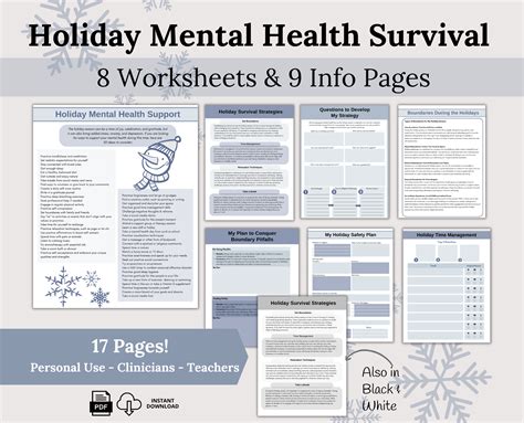 Holiday Mental Health Survival Worksheets: Navigate Seasonal Challenge