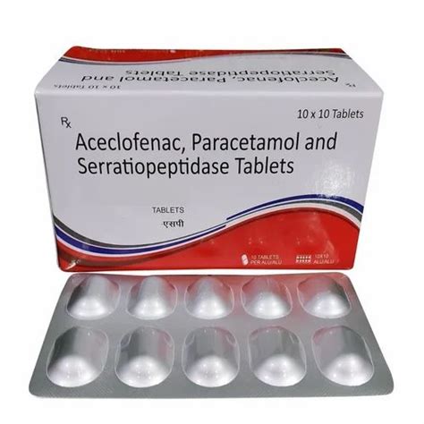 Aceclofenac Paracetamol Serratiopeptidase Tablet Mg At Rs Box