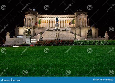 The Victor Emmanuel Ii Monument At Night Stock Image Image Of