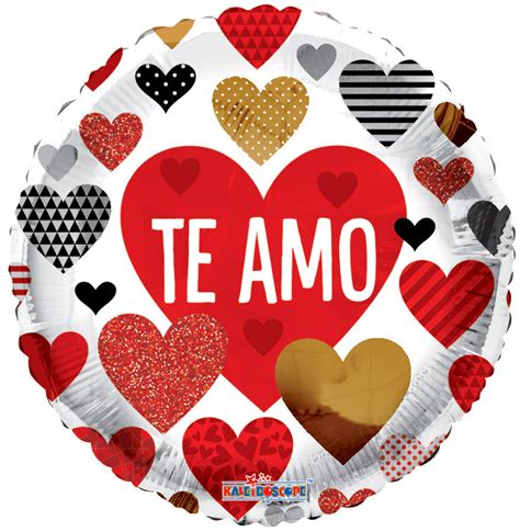 18 Te Amo Corazones Texturas Foil Balloon Spanish Bargain Balloons Usa