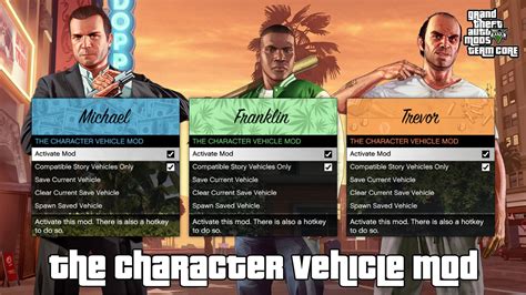 The Character Vehicle Mod [.NET] (w/ Trunk Weapons) - GTA5-Mods.com