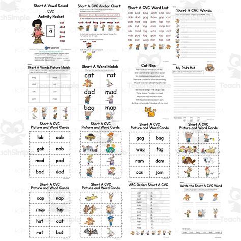 Cvc Vowel Sounds Worksheet