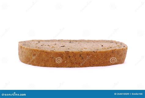 Slice Of A Whole Wheat Bread With Seeds Isolated On A White Stock Image Image Of Bread Slice