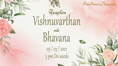 Vishnuvarthnan Weds Bhavana YouTube