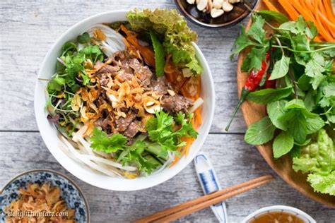 Vietnamese Beef Noodle Salad (Bún Bò Nam Bộ) - Delightful Plate