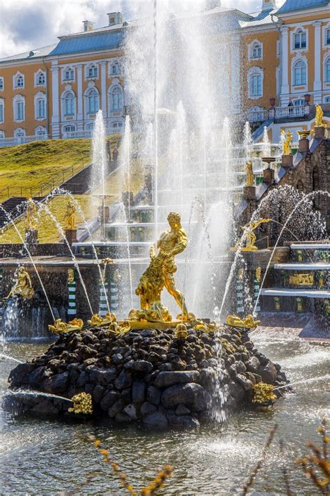 The Grand Cascade And Samson Fountain At Peterhof Royal Palace Saint