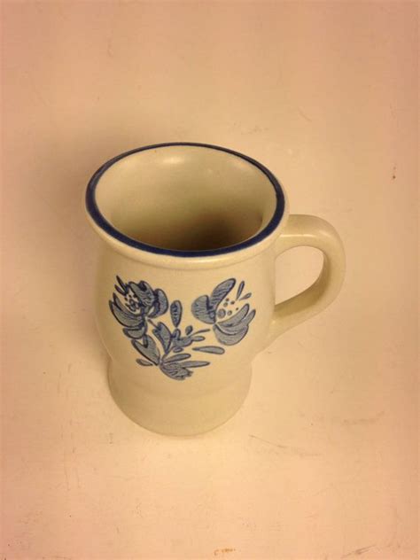 Vintage Pfaltzgraff Yorktowne Footed Coffee Mug Blue Flower Etsy