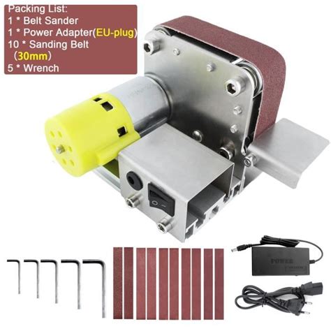 Ensemble 2 Mini ponceuse à bande électrique Vitesse variable avec 10