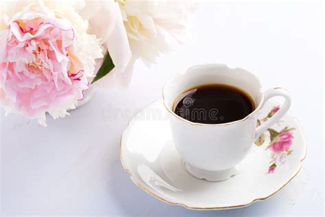 Coffee And Flowers Stock Image Image Of Table Flowers 753371