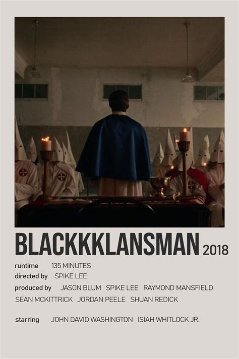 Blackkklansman Minimalist Movie Polaroid Poster | Jason blum, Jordan ...