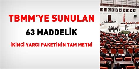 TBMM ye Sunulan İkinci Yargı Paketinin Tam Metni Memurlar Net