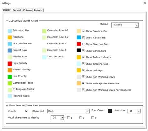 Customizing the Gantt Chart Timeline Colors - Gantt Excel