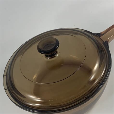 VIntage Corning Ware VIsion Cookware Amber Brown SAUCE PAN DISH 5L W